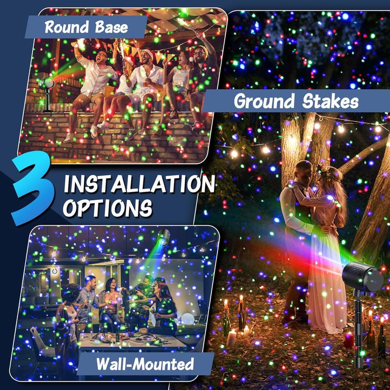 jepwe Store Christmas Projector Lights Outdoor, Holiday Lights Projector with Moving RGB 3 Color Starry Light Show with RF Remote, Waterproof Holiday Decor for Garden Patio, Party, Christmas, Halloween, New Year - Image 5